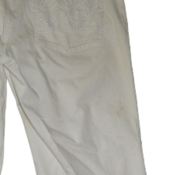 WHITE HOUSE BLACK MARKET BLANC women's size 4 97% cotton white capri pants - Picture 14 of 14
